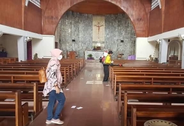 Tim Gugus Tugas Covid-19 Sidimpuan Semprot Rumah Ibadah