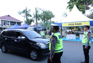 Dit Lantas Polda Sumut Gelar Simulasi Pos Pam Ops Lilin Toba 2021