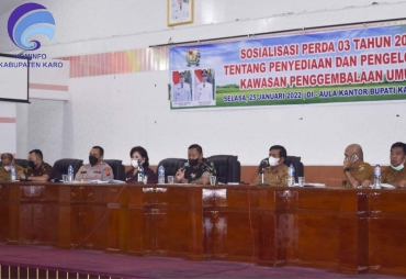 Bupati Karo Hadiri Sosialisasi Perda Nomor 03 Tahun 2021