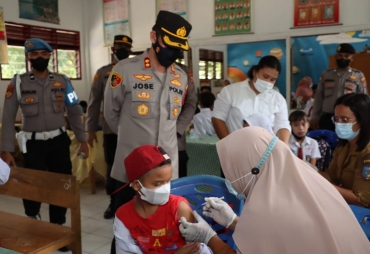 Kapolres Batubara Tinjau Vaksinasi Anak Tahap 2