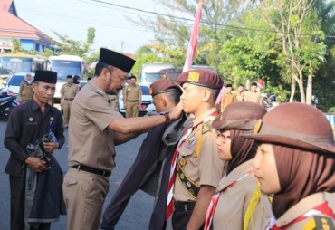 Sekda Kota Bengkulu Marjon melepas 40 orang Pramuka Penegak dan Pandega untuk mengikuti Raimuna Nasional XI di Jakarta Timur