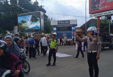 Satlantas Polres Labuhanbatu Lakukan Pengamanan Lalin