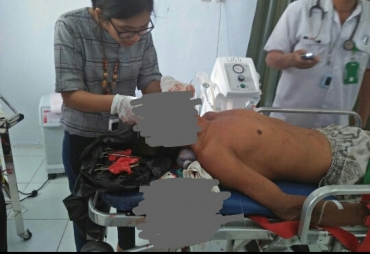 Tampak Korban Terbaring di Rumah Sakit
