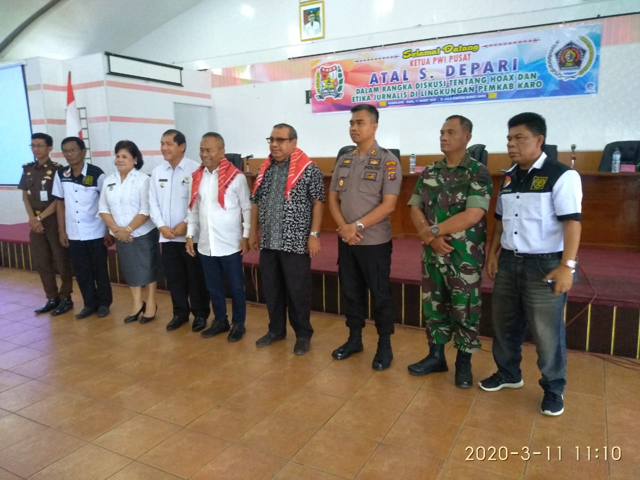 Ketum PWI Pusat Hadiri Diskusi Tentang Hoax dan Etika Jurnalis di Karo