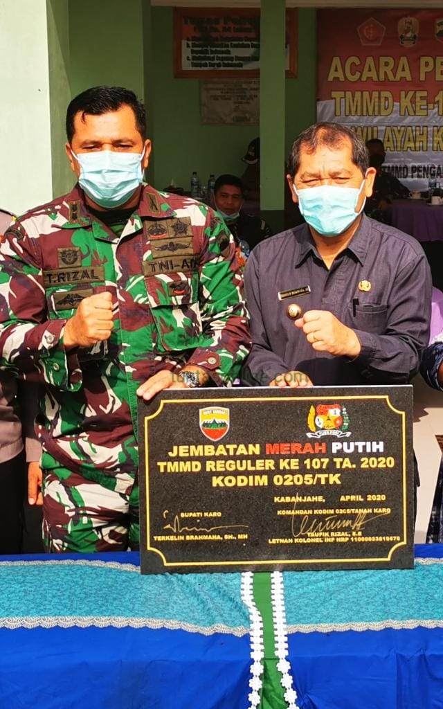 Anggaran 2019 Dandim dan Bupati Karo Sinergi Bangun Jembatan Merah Putih