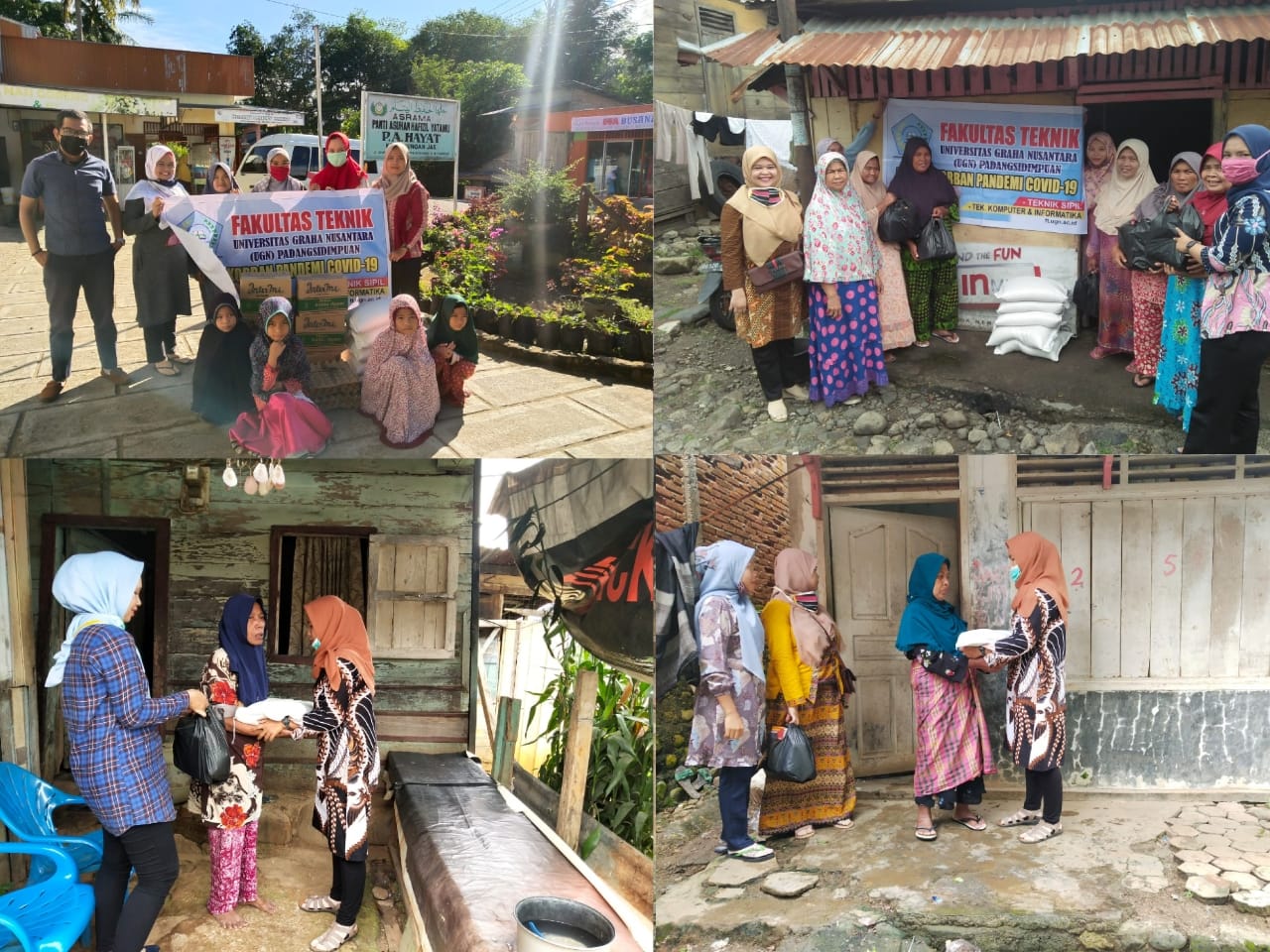 Aksi Sosial Fakultas Teknik UGN Sidimpuan Bantu Warga Terdampak Covid-19