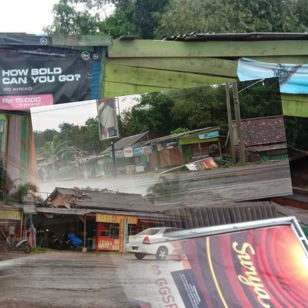 Hujan Disertai Angin Kencang Puluhan Rumah Warga di Mesuji Rusak