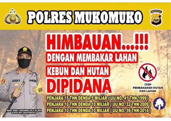 Polres Mukomuko Sosialisasikan Larangan Membakar Lahan Untuk Perkebunan