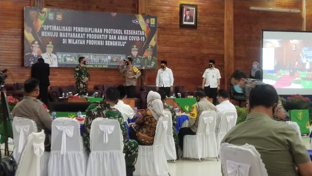 Korem 041/Gamas Bengkulu Gelar Webinar Optimalisasi  Protokol Kesehatan