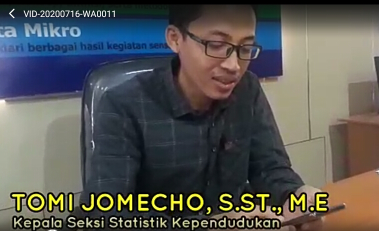 Kepala Seksi Statistik Kepedudukan BPS Provinsi Bengkulu Tomi Jomecho SST ME