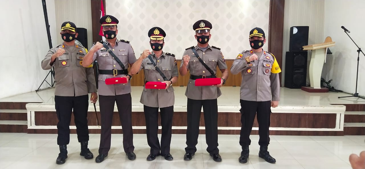 Kapolres Tanah Karo Pimpin Sertijab Tiga Perwira