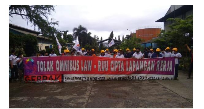 Polsek Mukomuko Selatan Amankan Aksi Tolak Omnibus Law-Cipta Lapangan Kerja