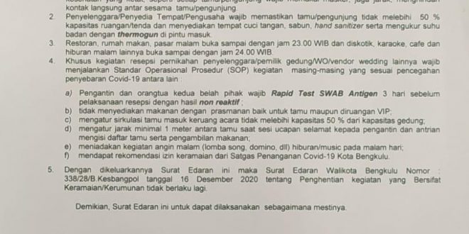 Pemkot Perbolehkan Resepsi Pernikahan Berikut Ketentuannya