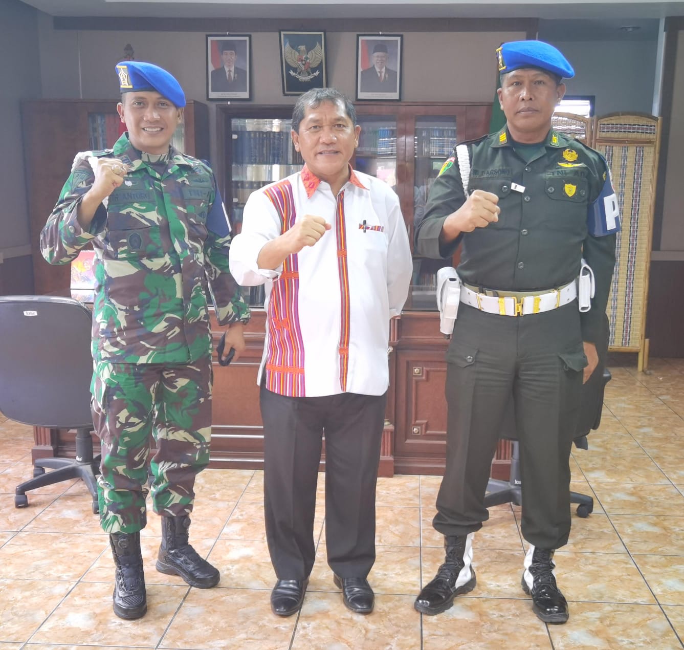 Corps Baret Biru Wadan Denpom Sibolga dan Dansub Denpom Audensi Bersama Bupati Karo