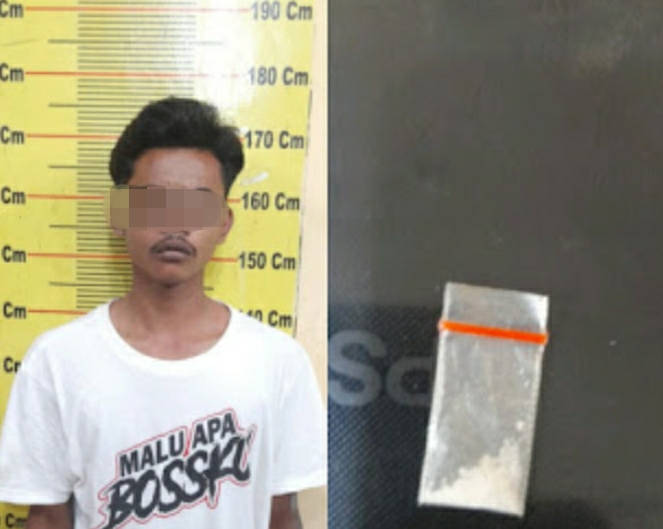 Belum Sempat Menikmati Shabu Pemuda Ini Diciduk Polsek Deli Tua 