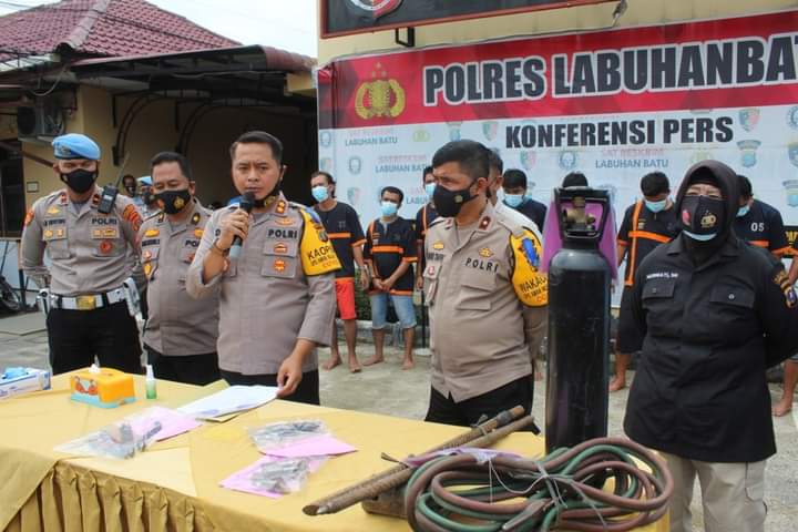 Polres Labuhanbatu Tangkap Sindikat Pencuri Baterai