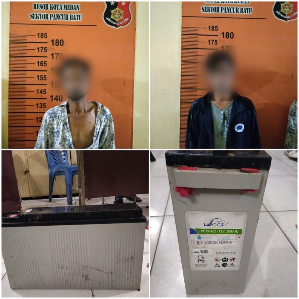 Nekat Curi Baterai Tower Dua Pelaku Lebaran di Sel Polsek Pancur Batu 