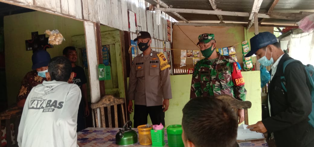 Polres Pakpak Bharat Bersama TNI Adakan Himbauan Prokes Pencegahan Virus Covid-19