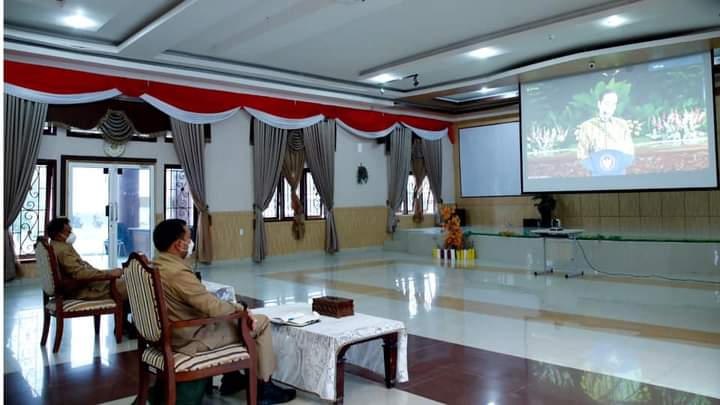 Bupati dan Wabup Pakpak Bharat Ikuti Rakor Dengan Presiden RI