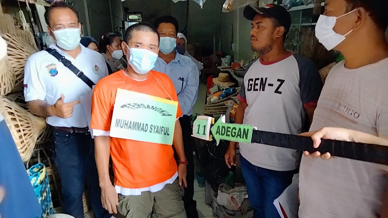 Polsek Sunggal Gelar Rekonstruksi Suami Siri Bunuh Istri