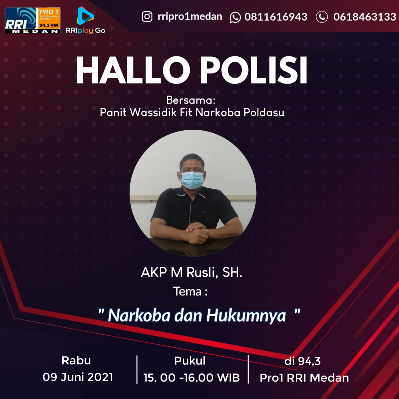 Dialog Interaktif Halo Polisi Polda Sumut Bahas Tentang Narkoba dan Hukumnya