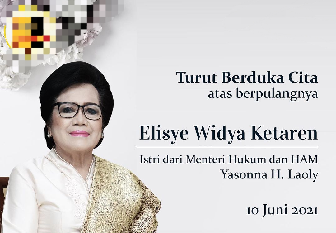 Istri Menkumham Yasonna H Laoly Dikabarkan Meninggal Dunia