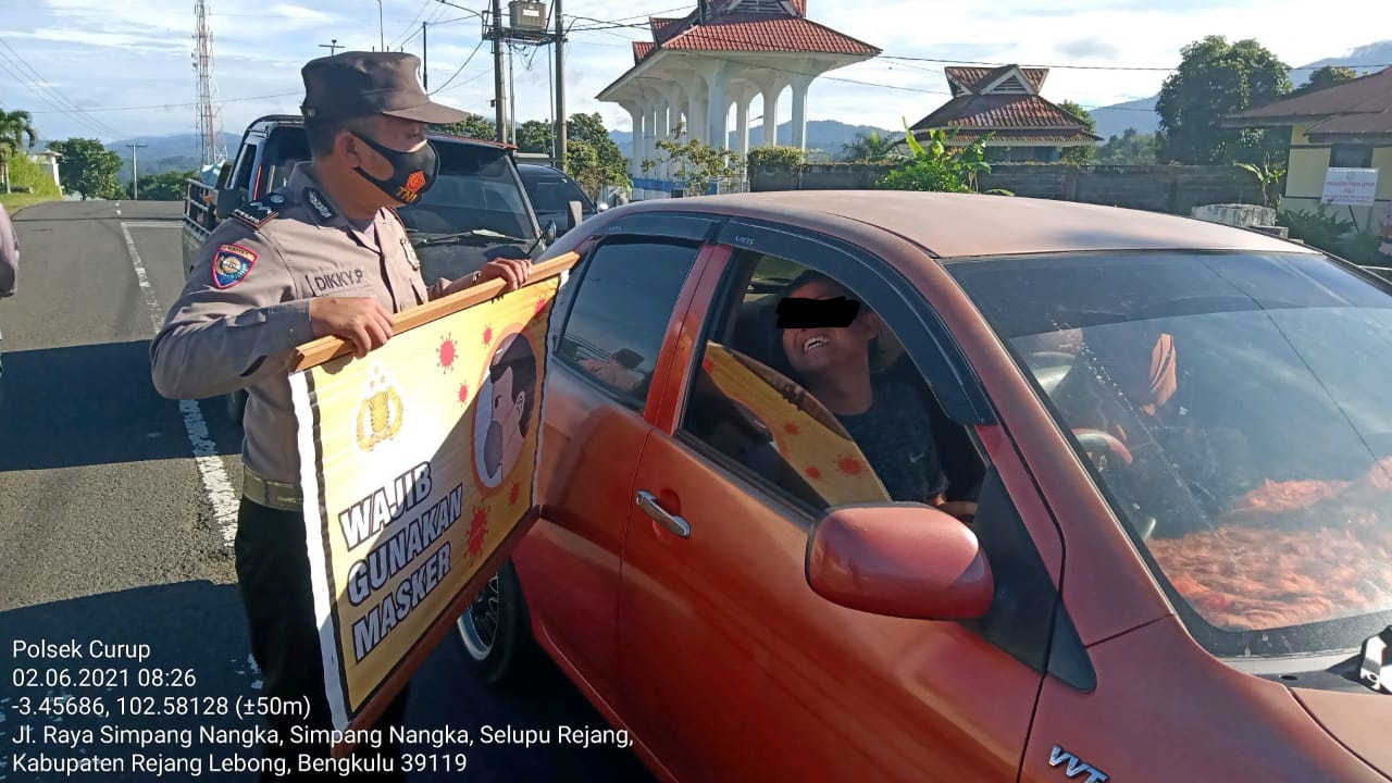 Ops Yustisi, Polsek Curup Tegur 10 Warga Tak Pakai Masker
