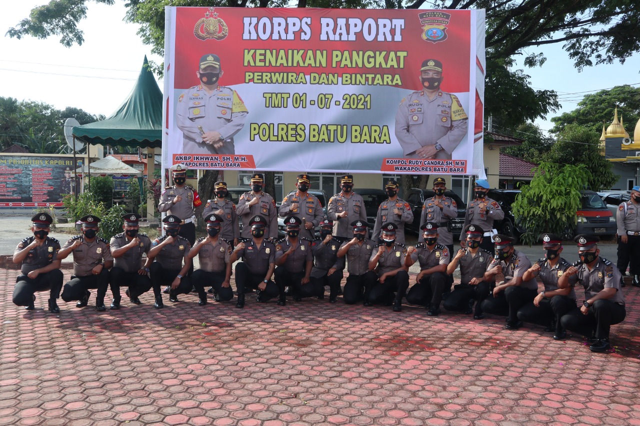 23 Personil Bintara dan Perwira Polres Batu Bara Naik Pangkat