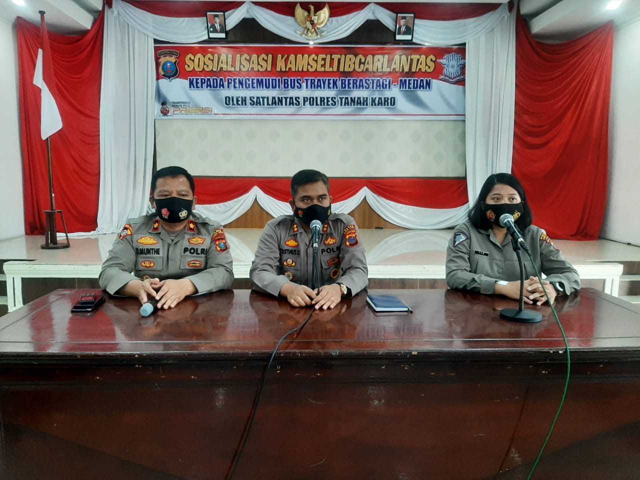 Sikapi Macet Jalur Berastagi-Medan Polres Tanah Karo Gelar Sosialisasi Kamseltibcarlantas