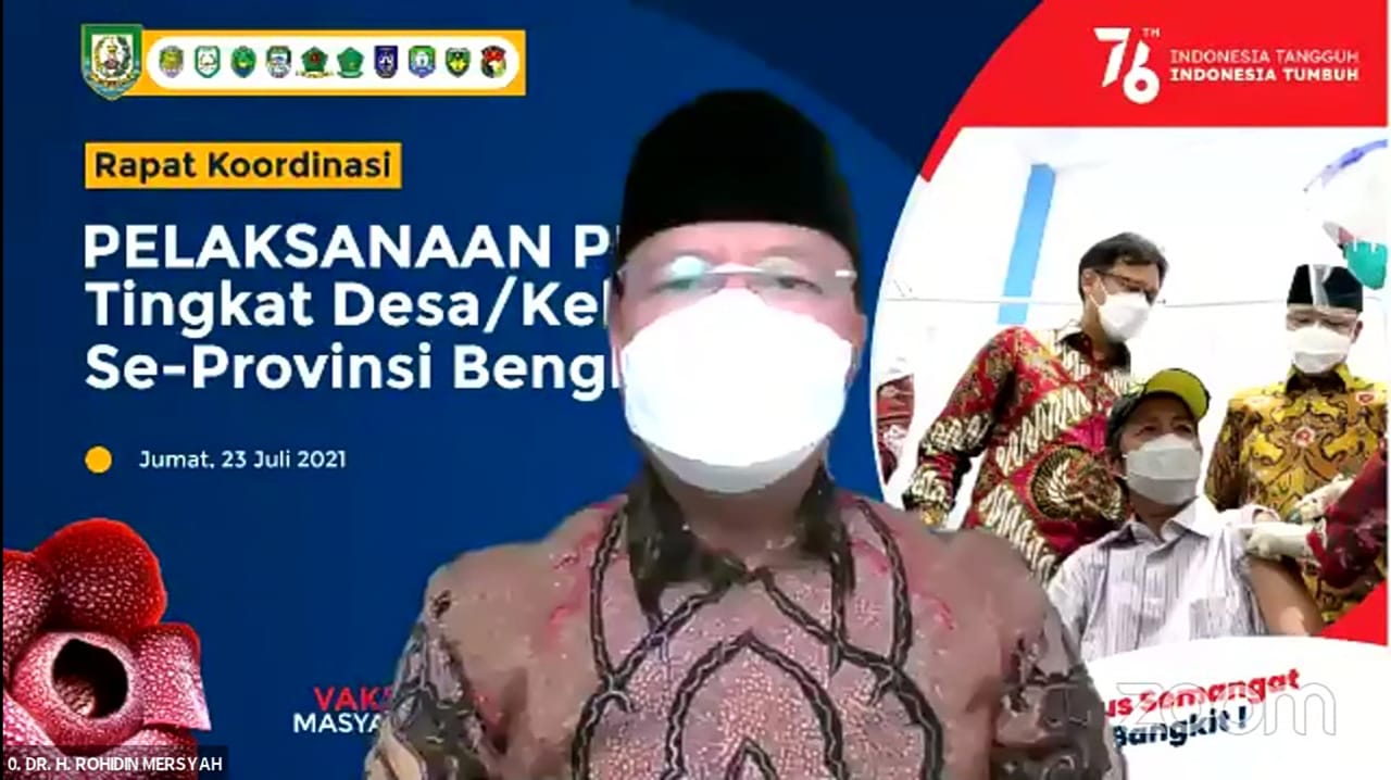 Penerapan PPKM Desa/Kelurahan Gubernur Rohidin Bahas Alokasi DD Hingga Penyaluran Bansos