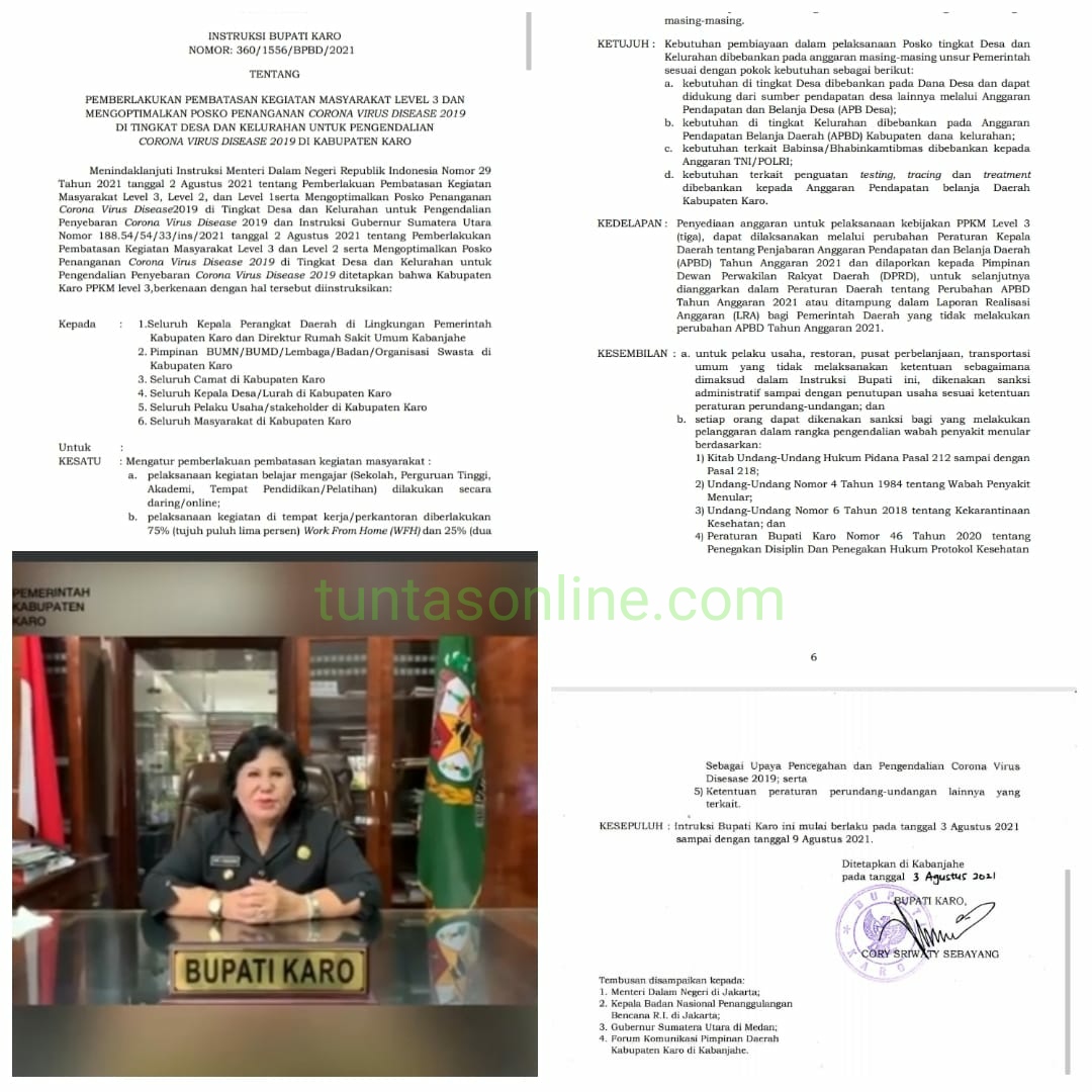 Wabah Covid-19 Meningkat Bupati Karo Keluarkan Sembilan Instruksi