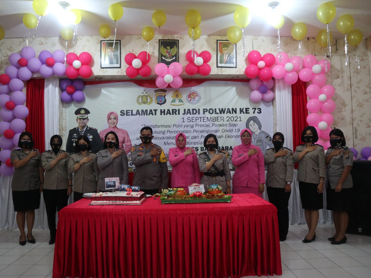 HUT Ke-73 Polwan Polres Batu Bara Syukuran Potong Tumpeng