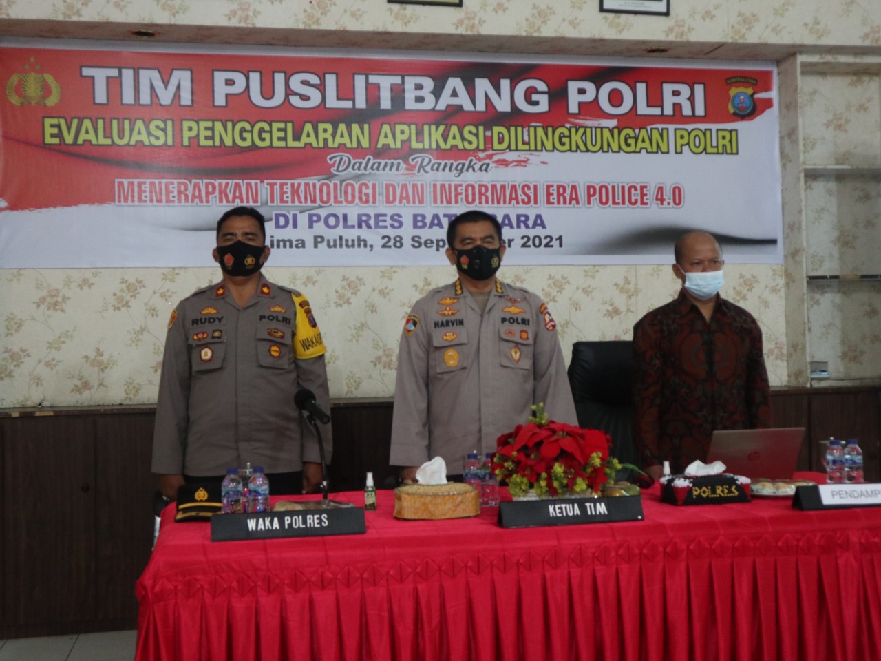 Evaluasi Aplikasi Teknologi dan Informasi Tim Puslitbang Polri Apresiasi Polres Batubara