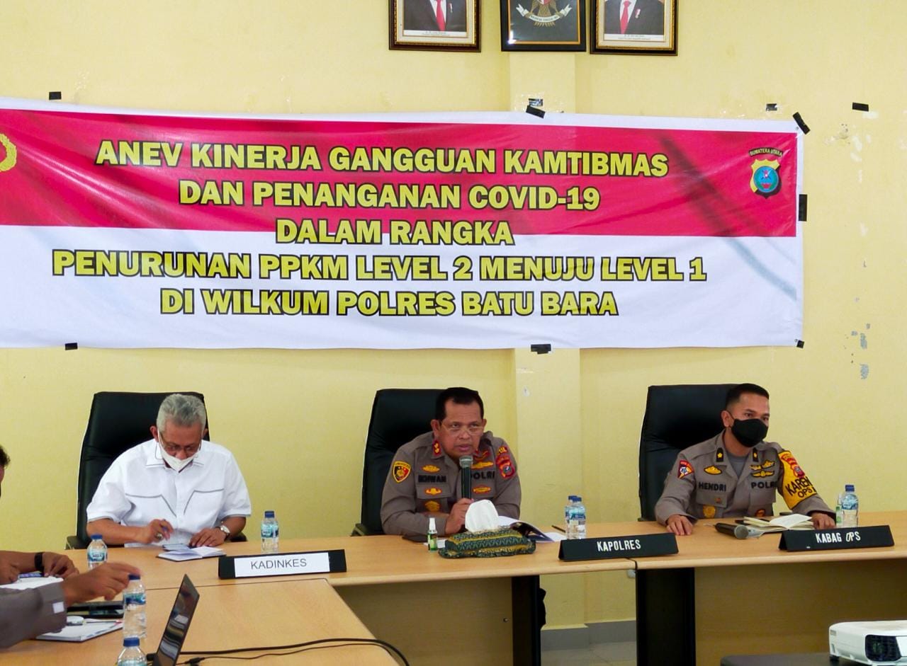 Polres Bersama Dinkes Batubara Targetkan PPKM Turun Ke Level I