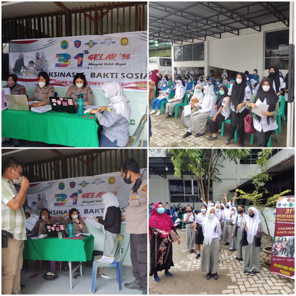 Polsek Medan Timur Fasilitasi Vaksinasi Covid-19 31 Tahun AKABRI 90