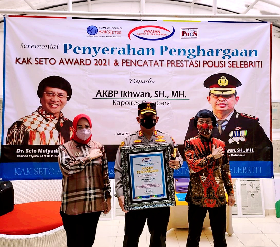 Diserahkan Kak Seto Kapolres Batu Bara Terima Penghargaan dari LPAI