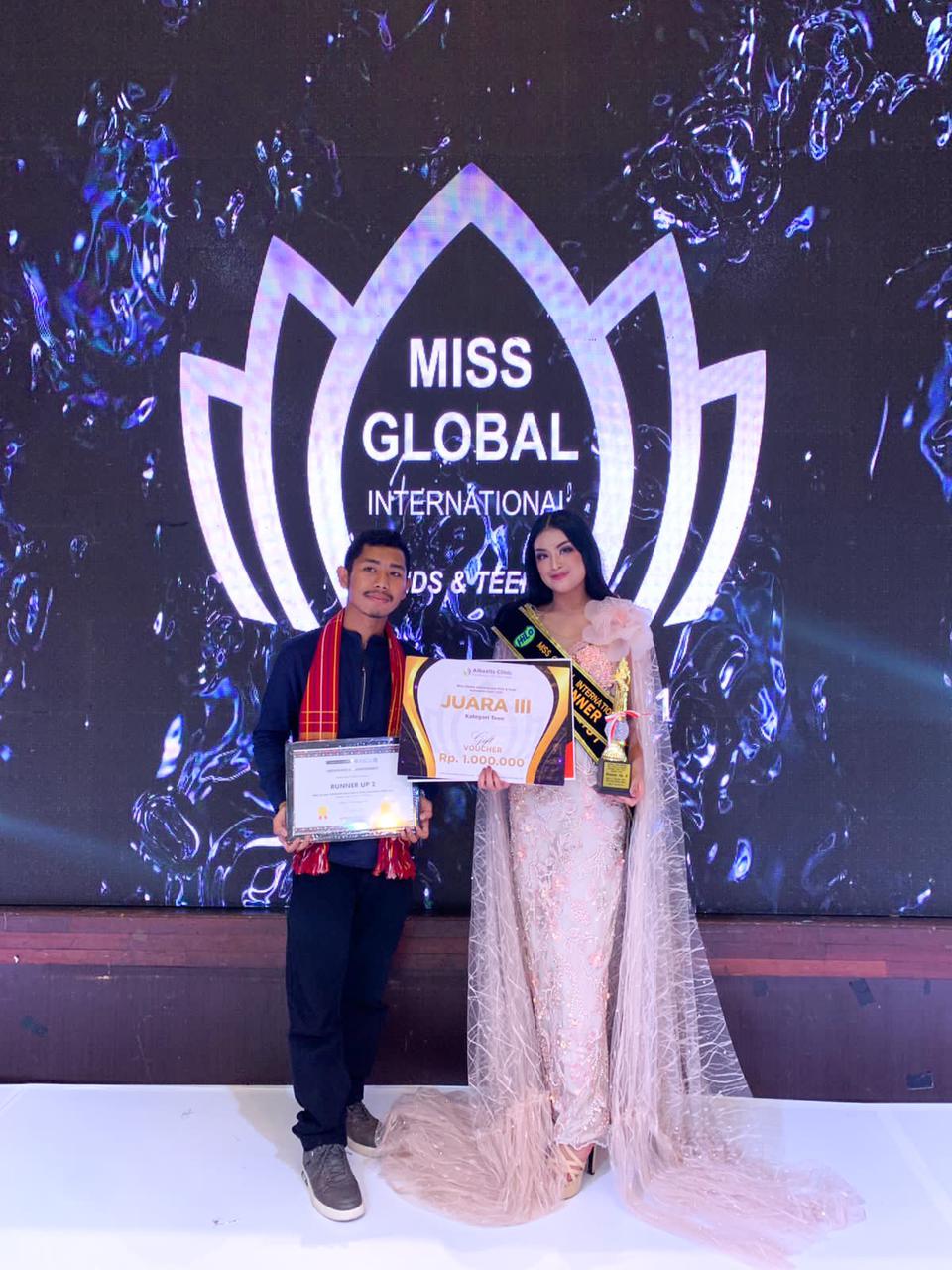Sakina Raih Juara 3 Miss Global Internasional Sumut Bupati Karo Ucapkan Selamat