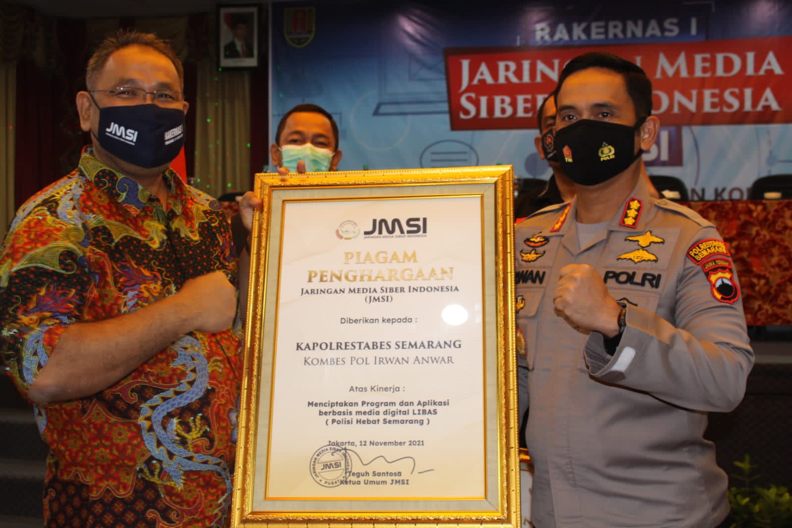 Aplikasi LIBAS Kapolrestabes Semarang Dapat Penghargaan dari JMSI