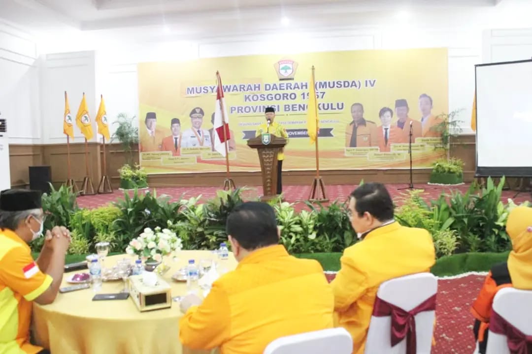 Gubernur Rohidin Buka MUSDA IV Kosgoro 1957 Bengkulu