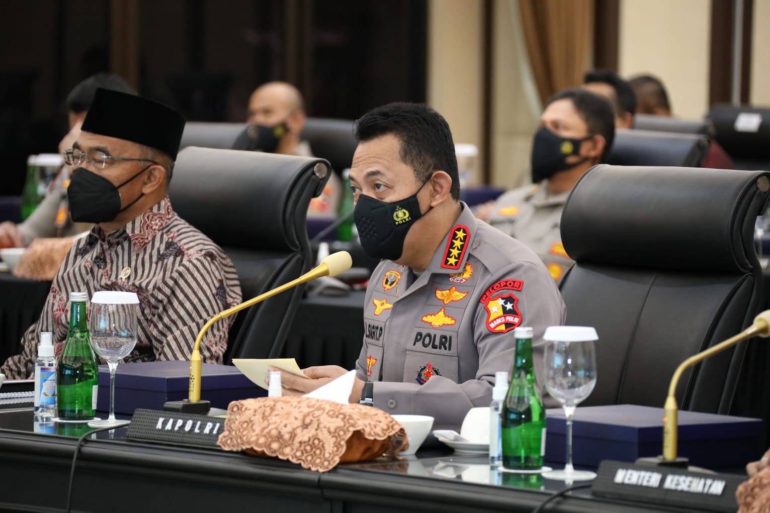 Rakor Lintas Sektoral Kapolri Tegaskan Prokes Kunci Utama Tekan Covid-19