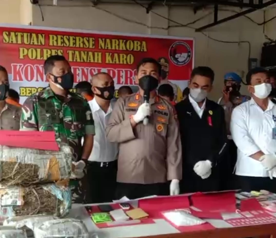 Berhasil Ungkap Kasus Narkoba Polres Tanah Karo Gelar Pers Rilis