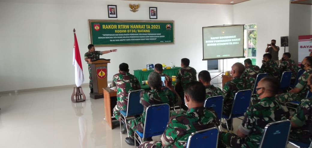 Dandim 0736/Batang Pimpin Rakor RTRW Pertahan Darat TA 2021