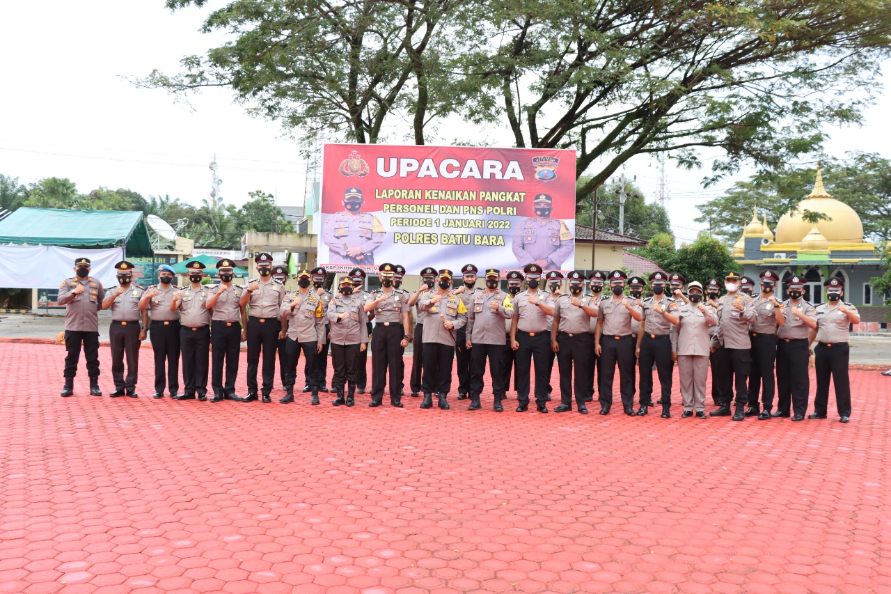 Kapolres Batubara Pimpin Upacara Kenaikan Pangkat 