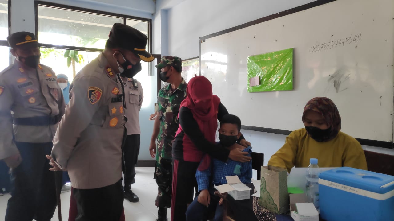 Dukung PTM Polres Magelang Terus Giatkan Vaksinasi Anak