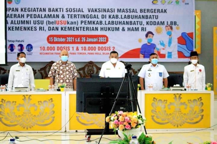 Sekdakab Labuhanbatu Hadiri Penutupan Kegiatan Vaksinasi Bergerak Alumni USU