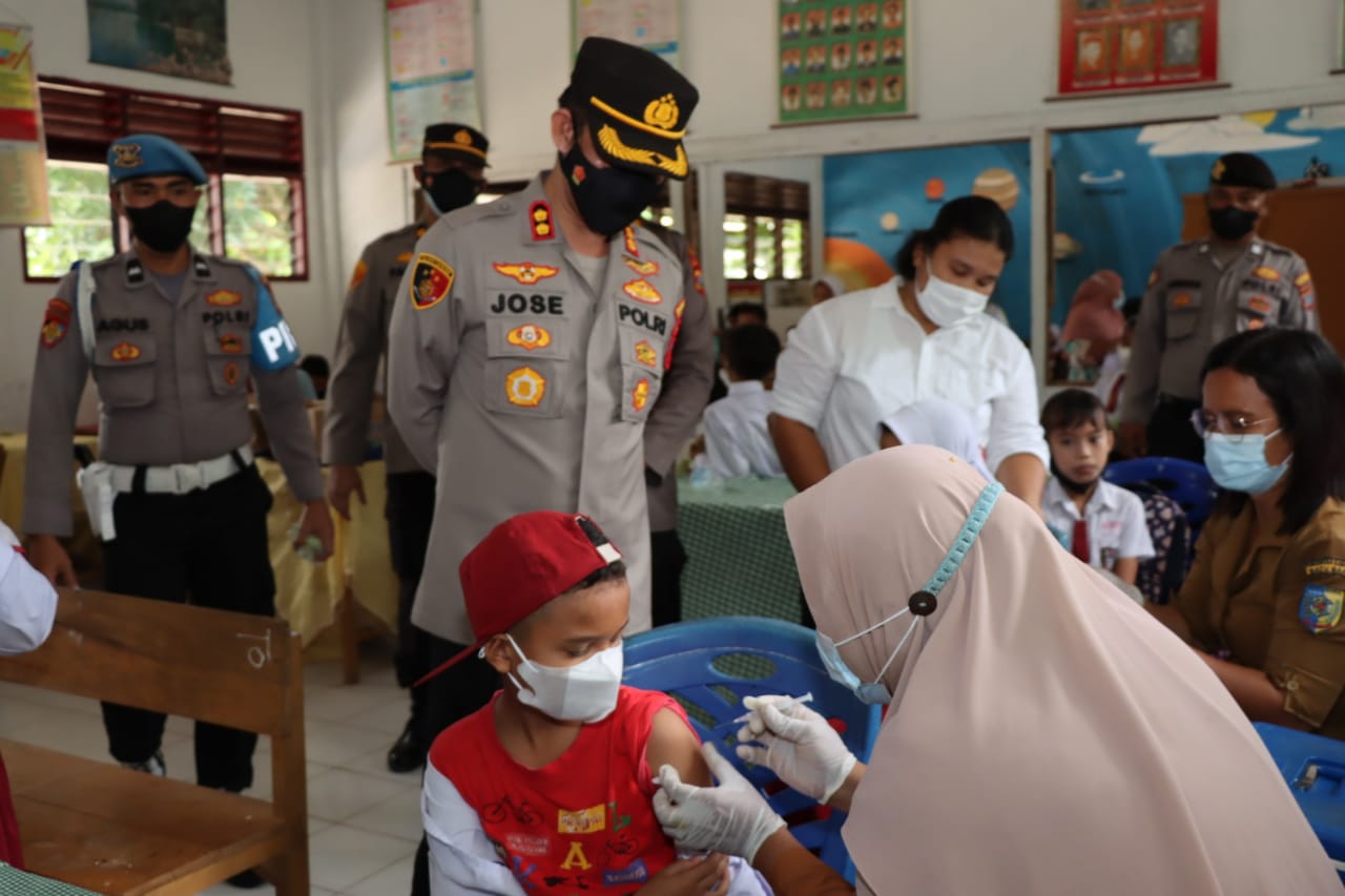 Kapolres Batubara Tinjau Vaksinasi Anak Tahap 2
