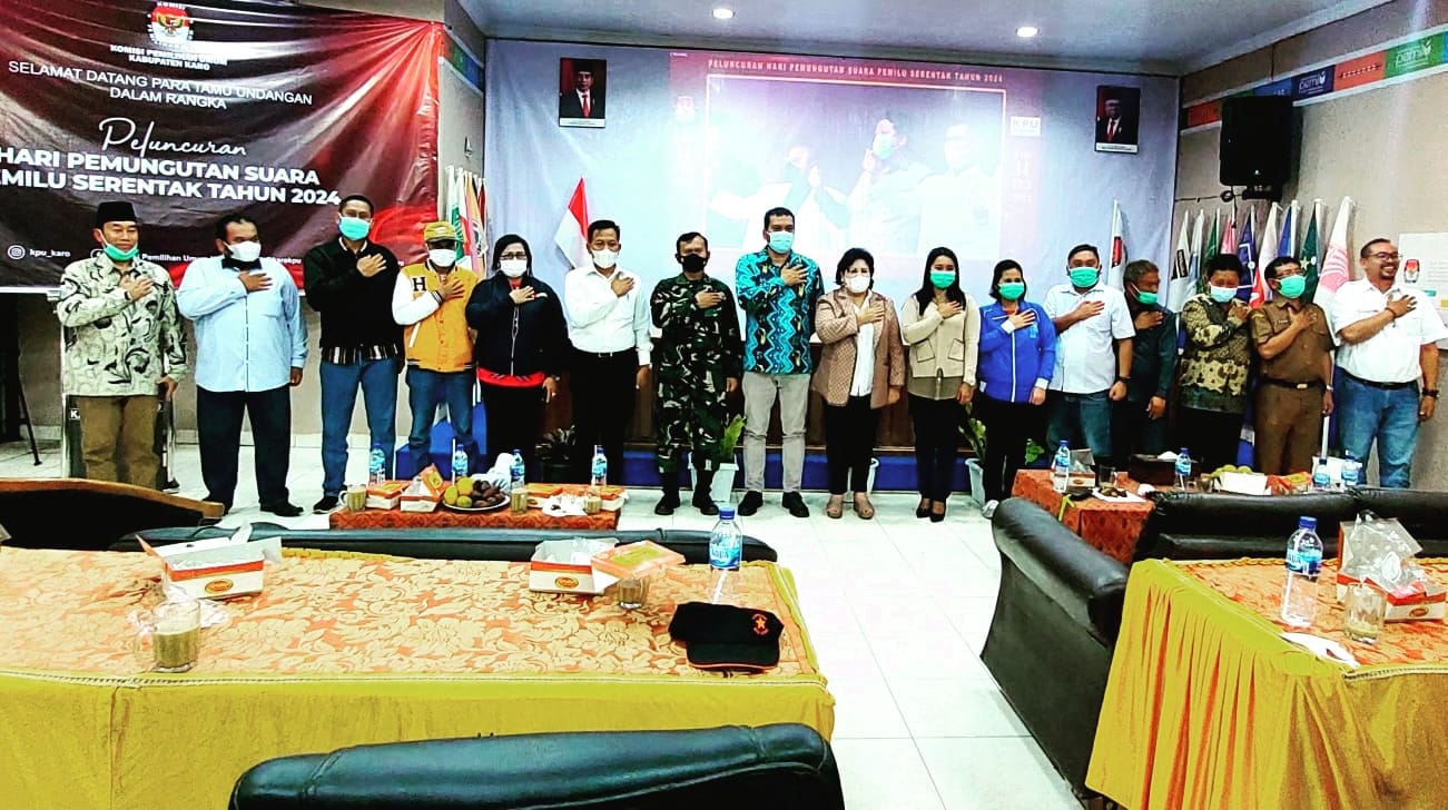 Bupati Karo Hadiri Lounching Hari Pemungutan Suara Pemilu Tahun 2024