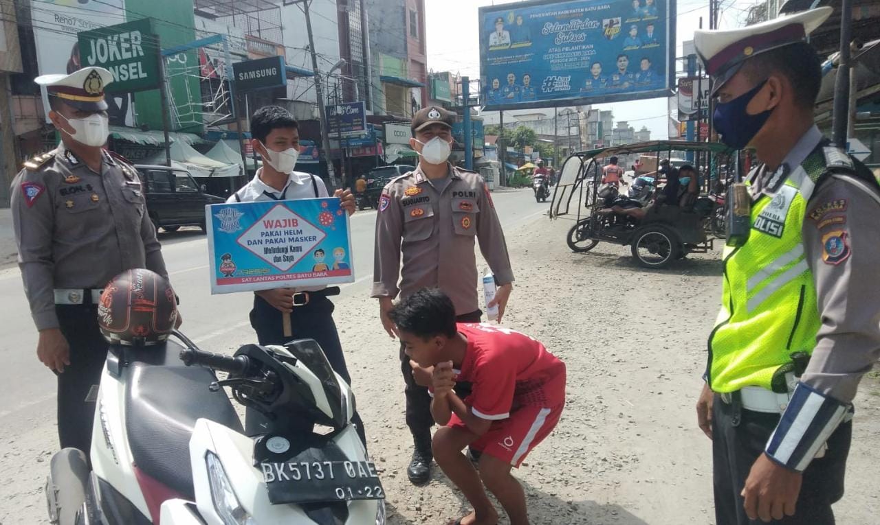Operasi Yustisi Polres Batubara Tindak Pelanggar Prokes