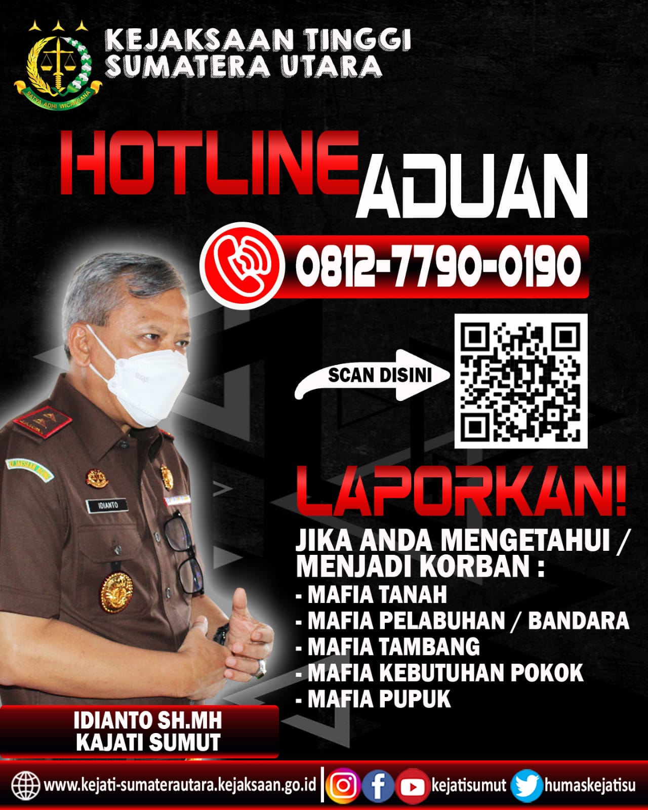 Kejati Sumut Buka Hotline Aduan Laporkan Jika Anda Mengetahui Atau Jadi Korban Mafia Tanah