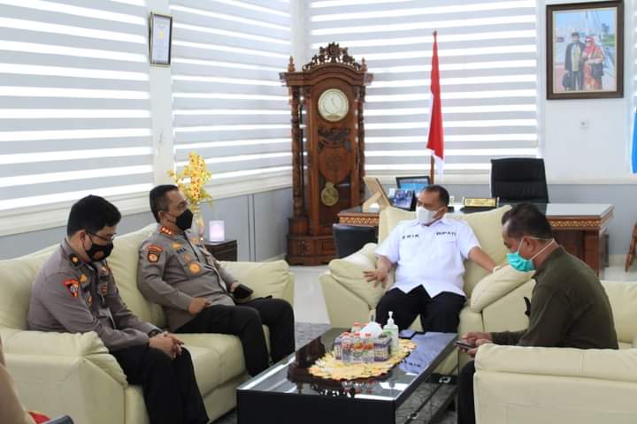 Bupati Labuhanbatu Terima Kunjungan dari Polda Sumut Terkait Pengecekan Percepatan Vaksinasi Covid-19